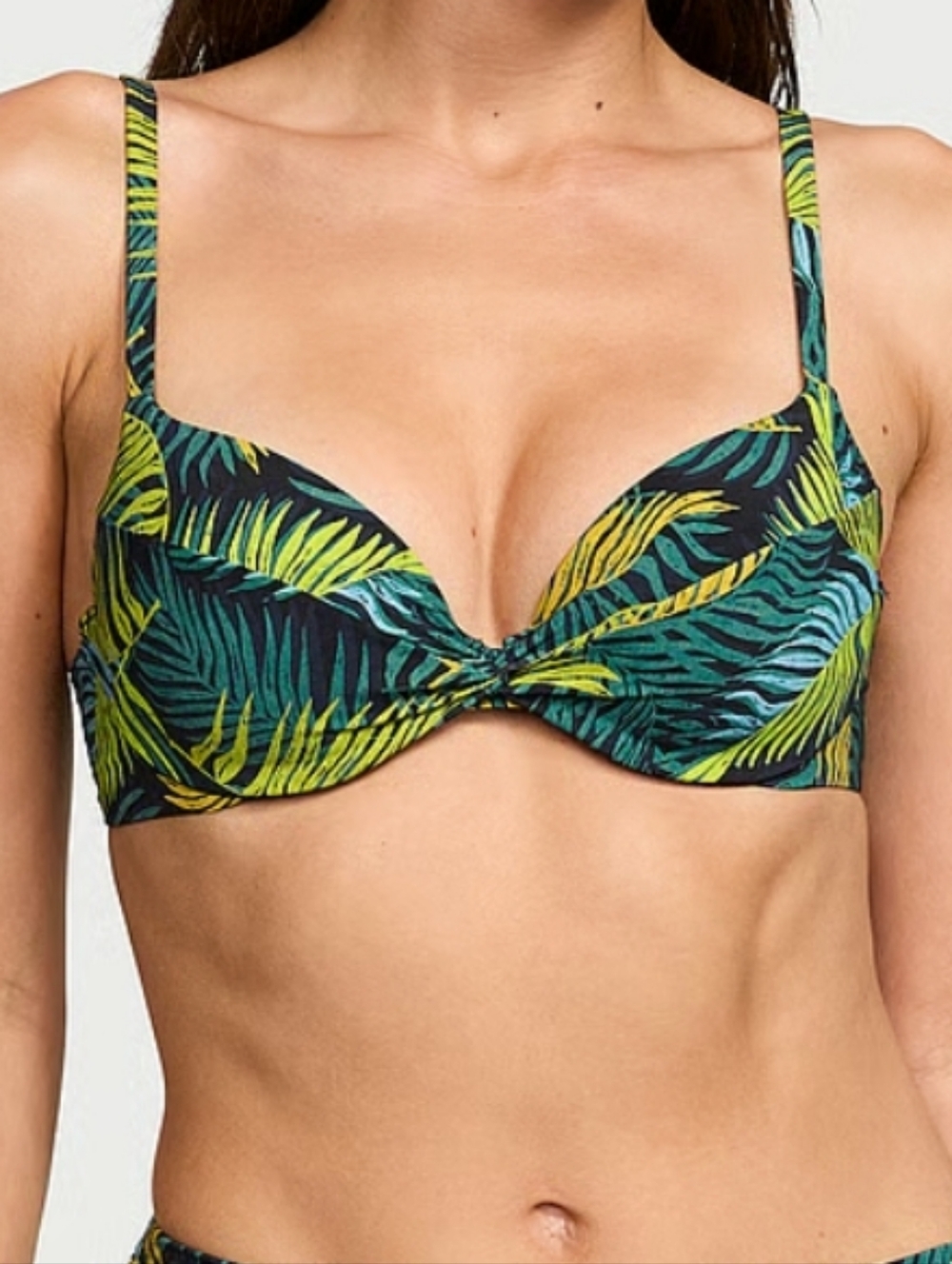 Victoria Secret Twist Push-Up Bikini Top Palm Royale Sz 34B NWT